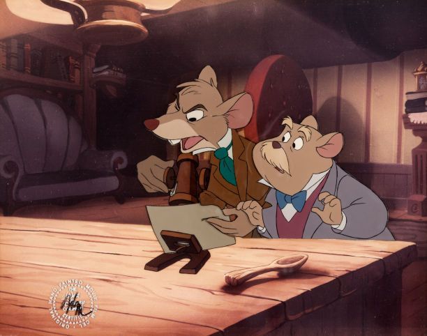 Image of Basil and Dr. Dawson from the animated movie "the Great Mouse Detective"
