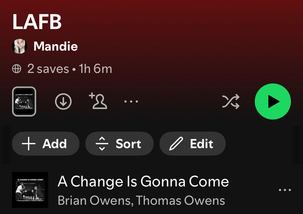 LAFB playlist. A Change Is Gonna Come by Brian and Thomas Owens