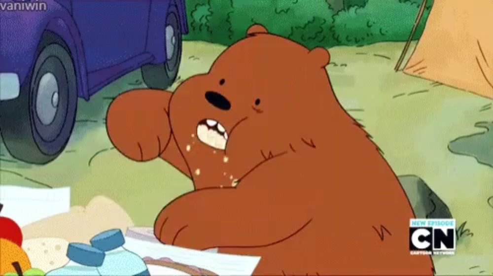 a cartoon of a bear with the word cn on it