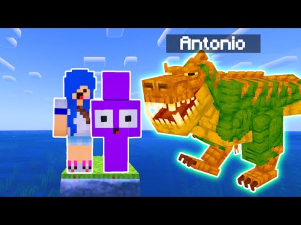 Achamos um DINOSSAURO GIGANTE no Minecraft!!!