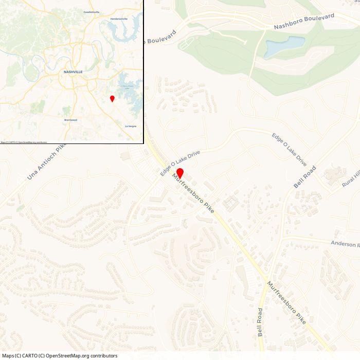 Location of the call shown on a Nashville map