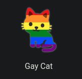 emoji of a cat emoji with a rainbow flag overlay (via https://emoji.lgbt/)