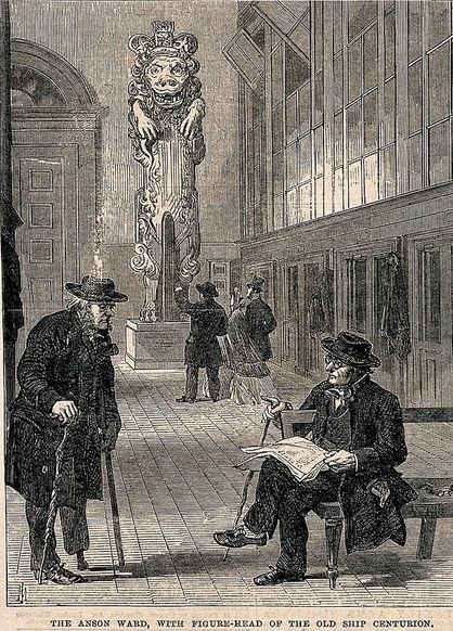 Illustration of the Anson Ward, with figure-head of the old ship Centurion