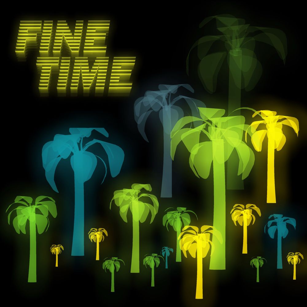 Fine Time with clipart neon palm trees