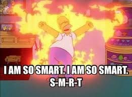 Homer singing "I am so smart. I am so smart. S-M-R-T"
