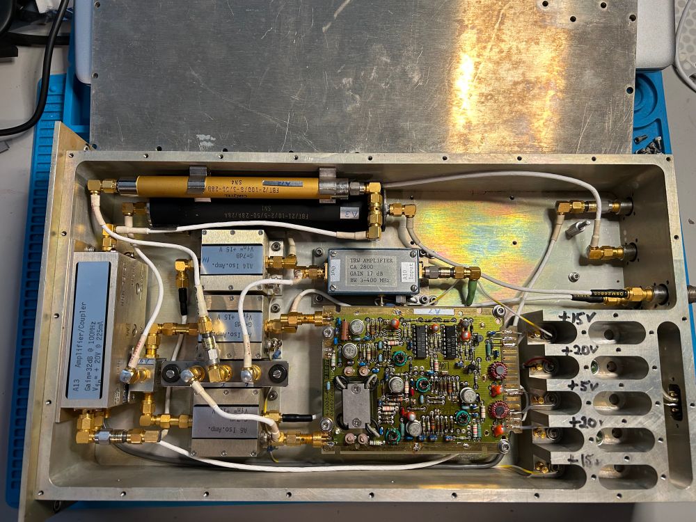 Inside of a flea market clock synthesizer. 