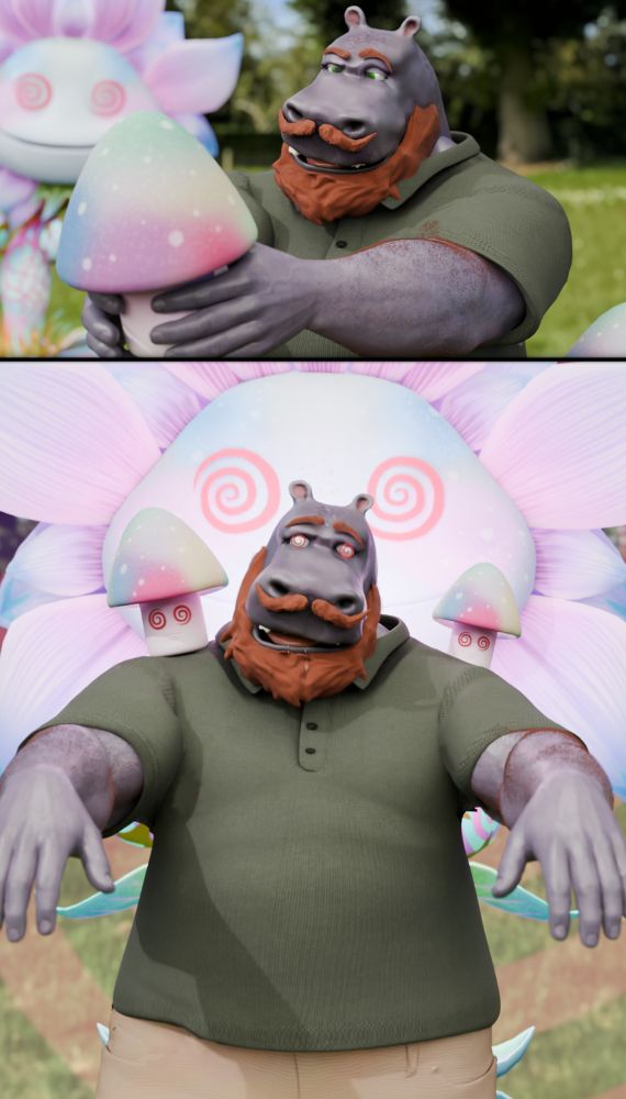 Harry hypnotized by the hypno flower and hypno shrooms from plants vs zombies