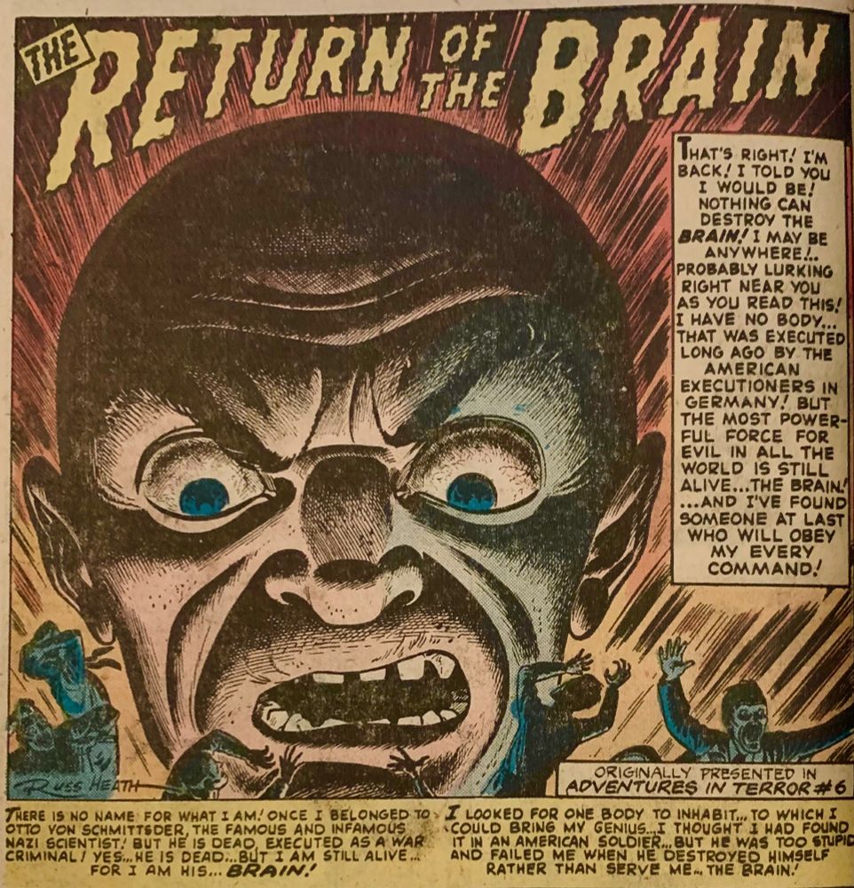 The Brain by Russ Heath from Adventures Into Terror #6 "Return Of The Brain" (1951)