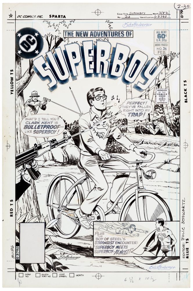 The New Adventures of Superboy #26 original cover art by Kurt Schaffenberger (1982)
