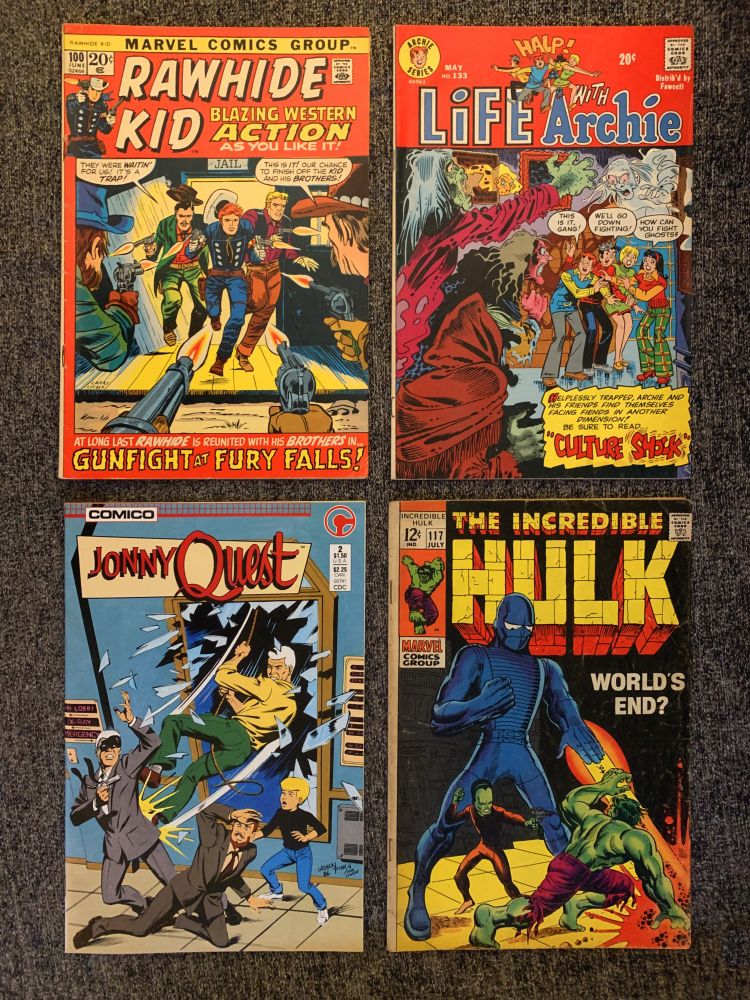 Photo of Rawhide Kid #100, Life With Archie #133, Johnny Quest #2, and Incredible Hulk #117