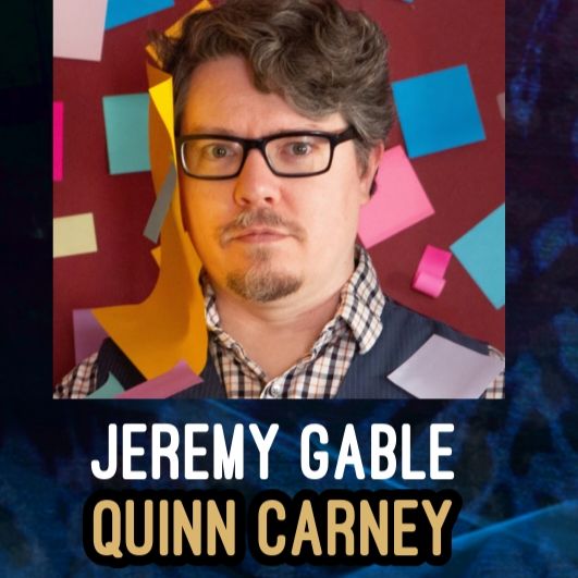 A picture of me, announcing me as playing the role of Quinn Carney.