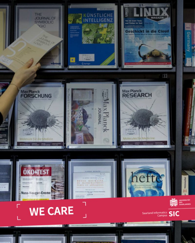 Journals on a shelf.