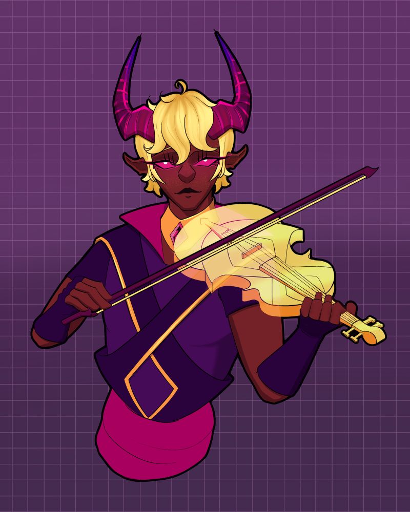 Luceed playing his glas violin