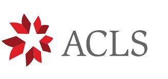 A red circle made up of red and maroon chevrons, followed by gray text reading ACLS