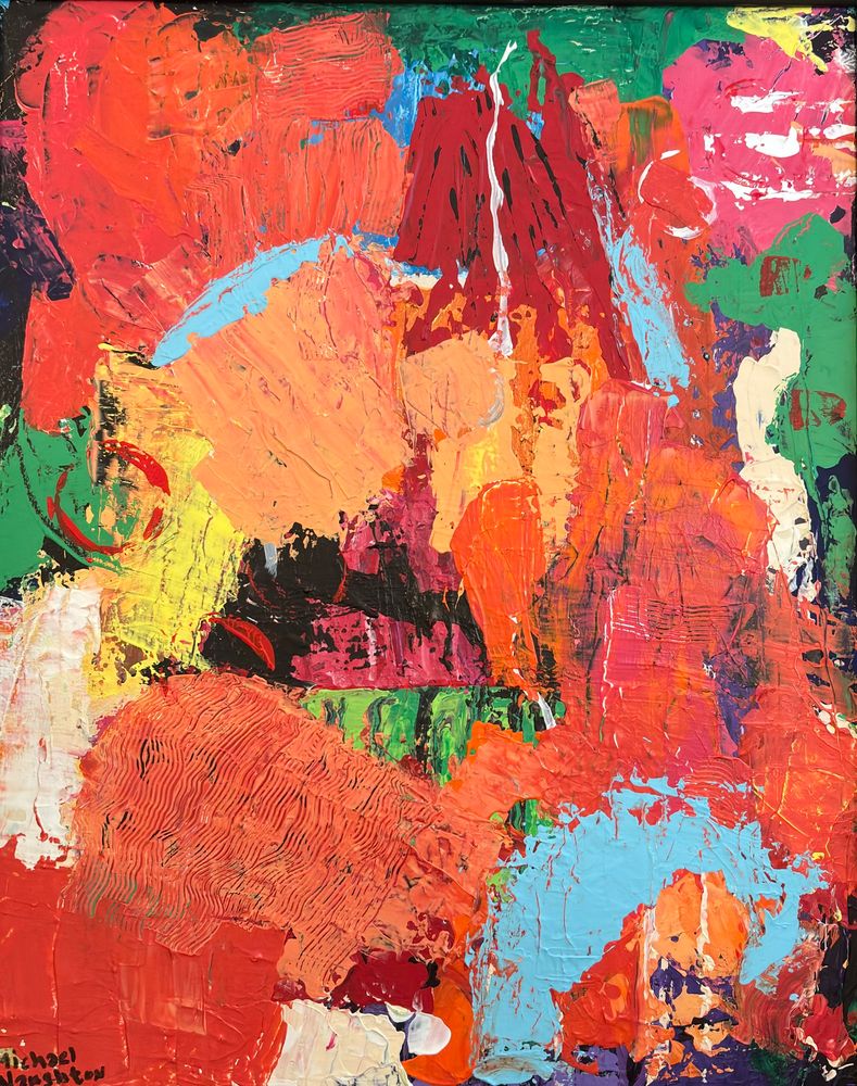 20 x 16 abstract painting by Michael Naughton bright colors representing 'hope'