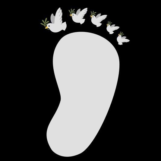 A FOOT!! emoji with doves as TOES!! 