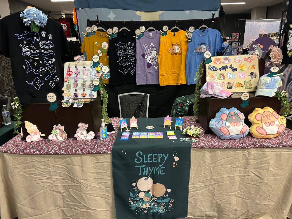 Photo of a convention table set up. 