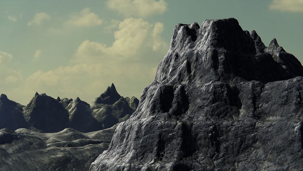 Procedural style mountain in Blender