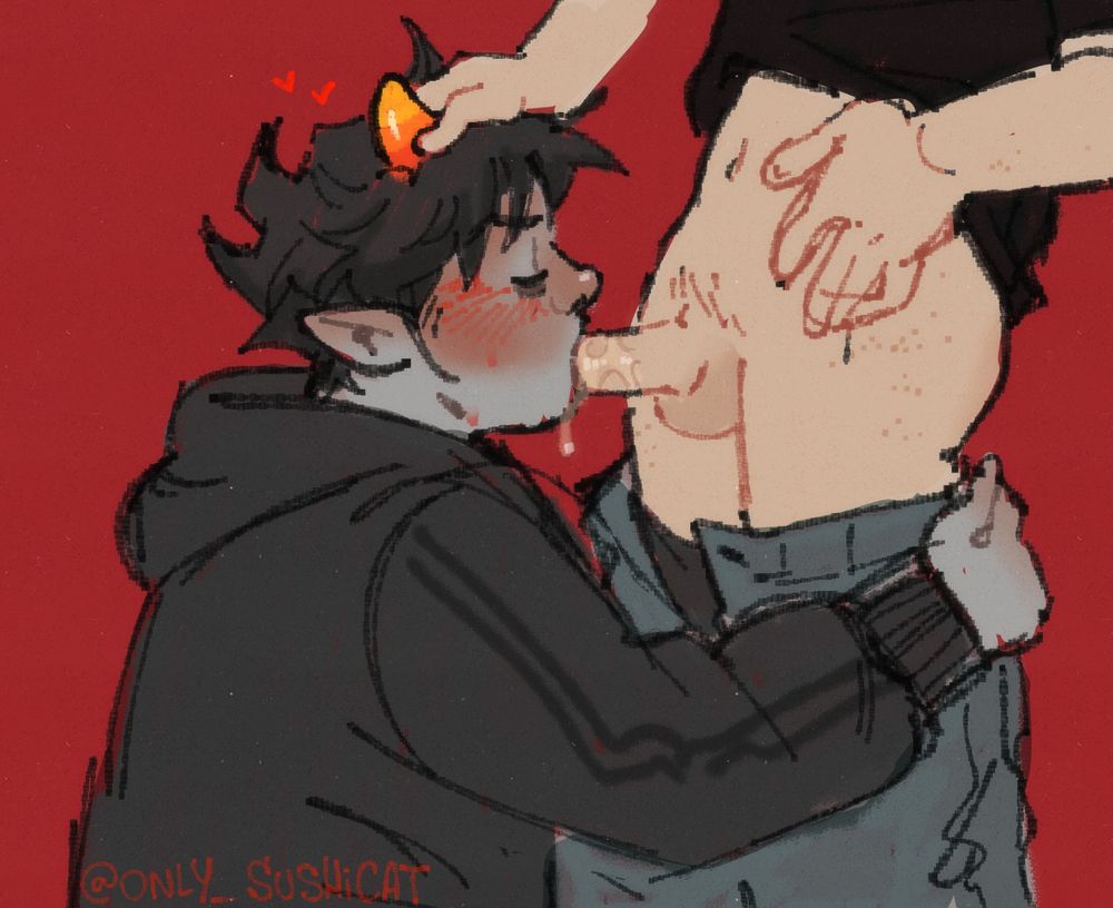 Karkat giving some head to Dave