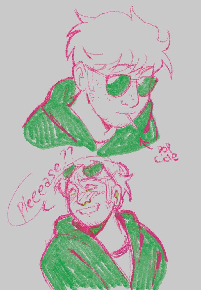 Buat up doodles of Dave, happy and relaxed.