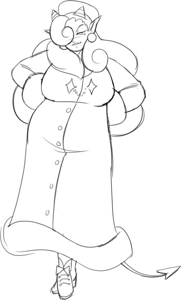 a digital sketch of the same tiefling as the other picture, but updated slightly.