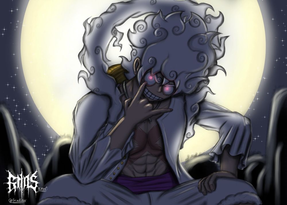 Fanart of Monkey D. Luffy, Gear 5, from One Piece