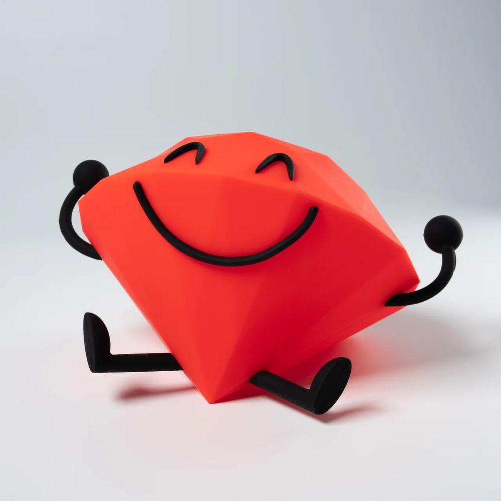 Ruby lamp leaning back.