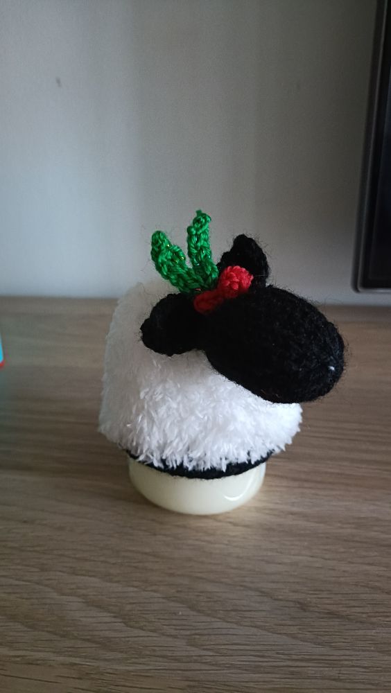 Knitted Valais sheep chocolate orange cover