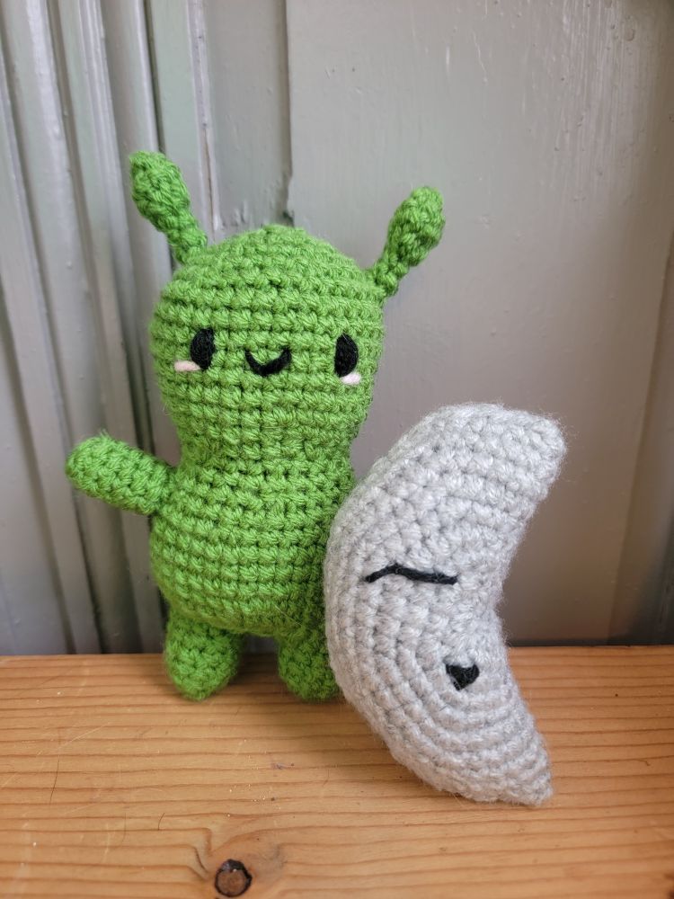 Alien and moon