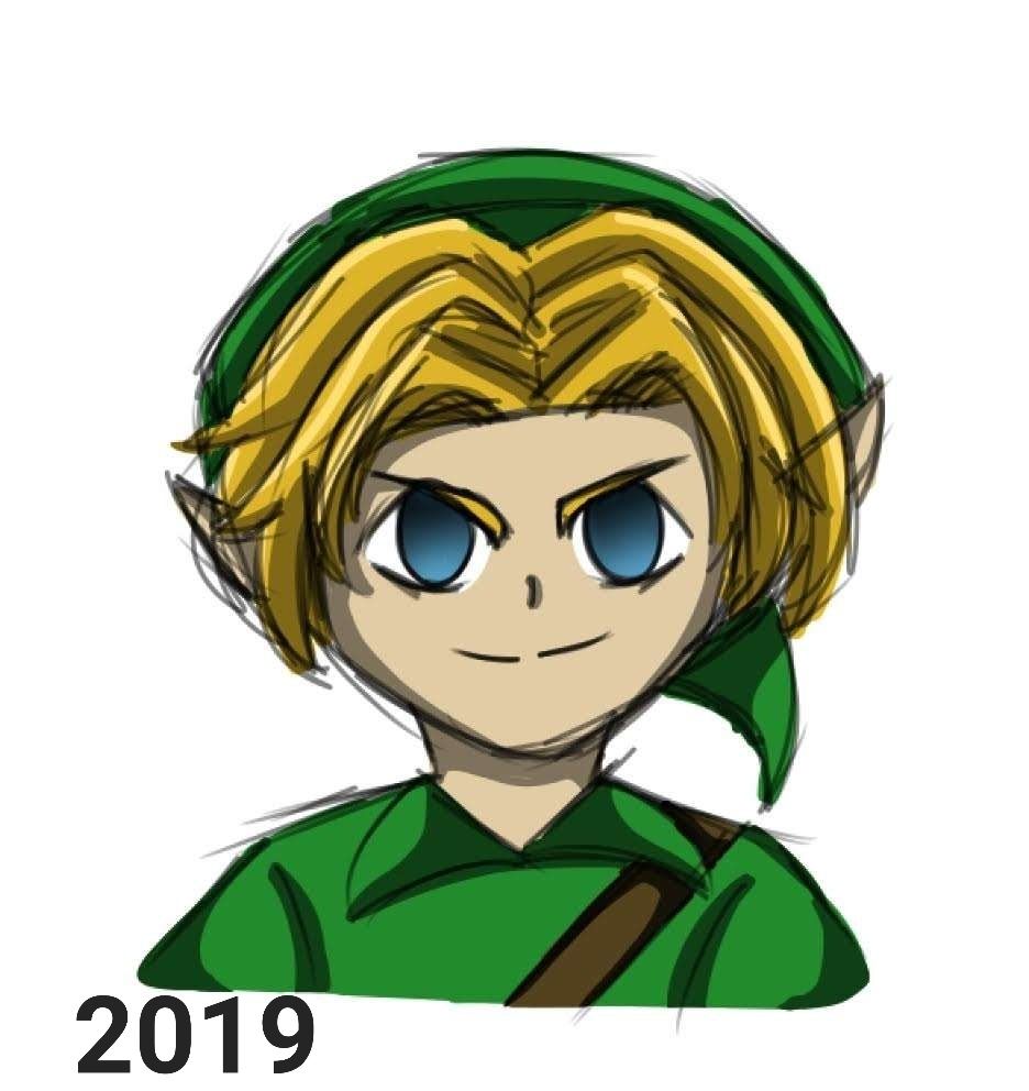 artwork of link from the legend of zelda series i drew in 2019, the redraws in this post were done with this version bejng the basis for it