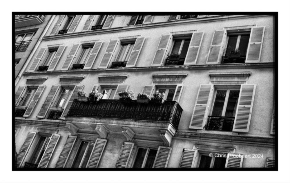 Capturing the Charm of Paris: Balcony and French Windows in December 1993