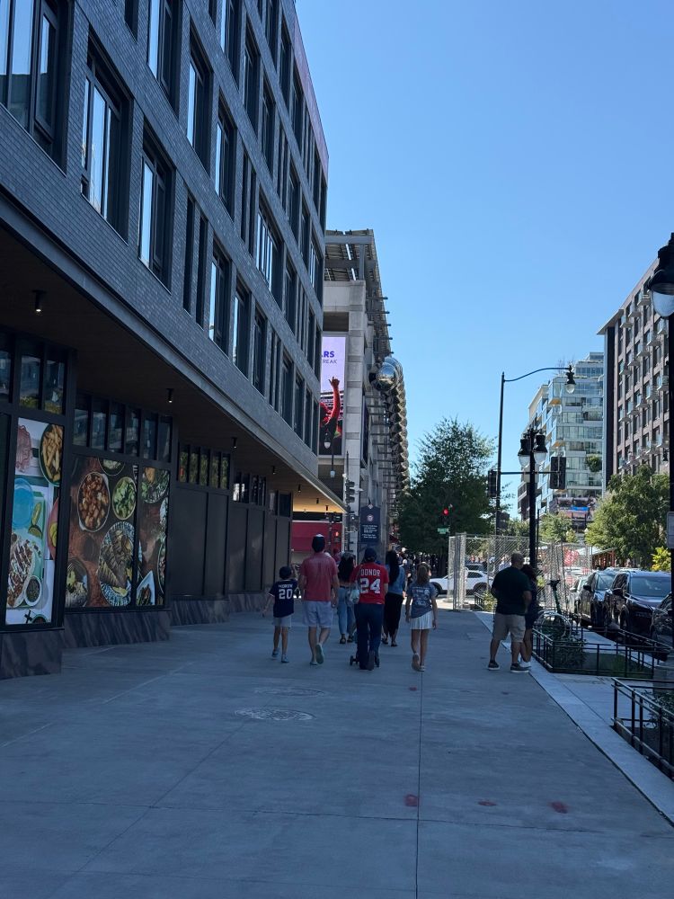 The joke is that the streets of DC are beautiful and full of families. 