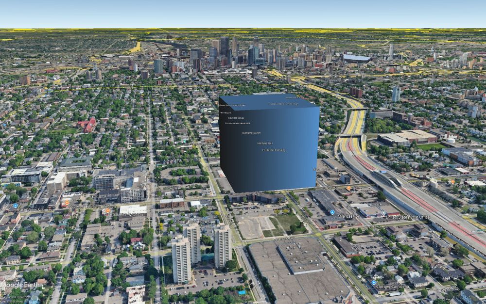 close up of The Cube, looking NE