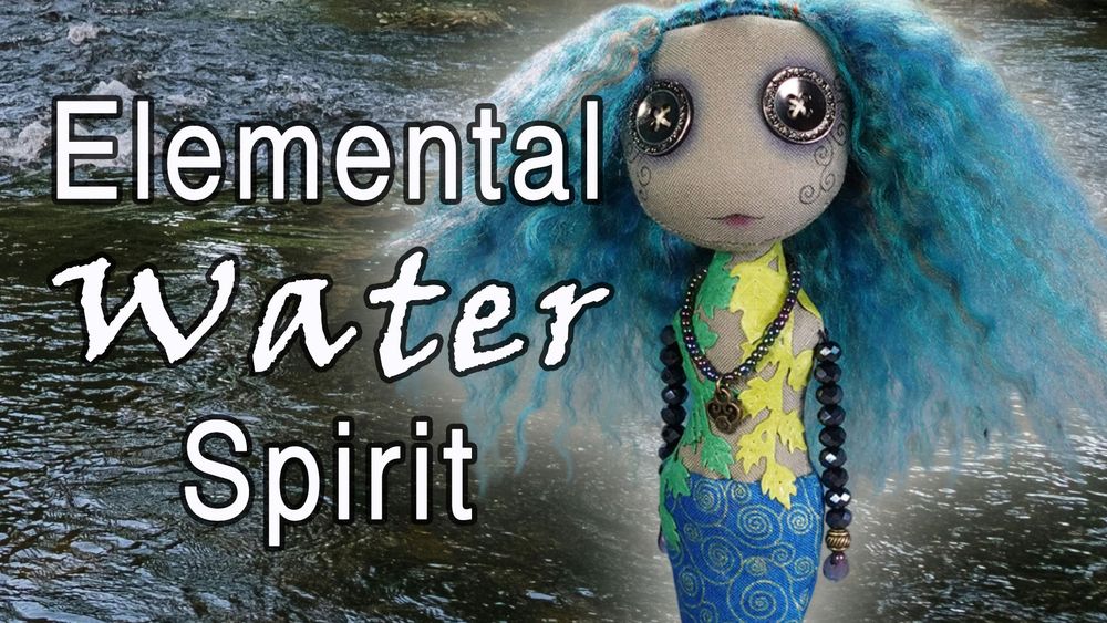 a button eyed doll in a watery scene. Text reads Elemental Water Spirit