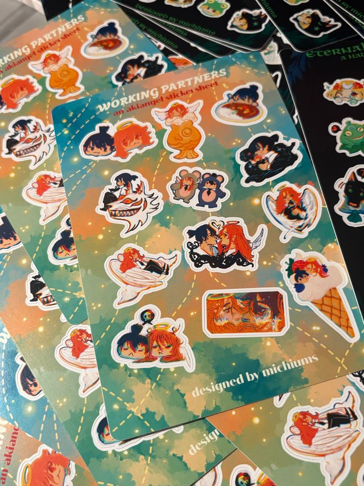 Aki and angel devil sticker sheets 
