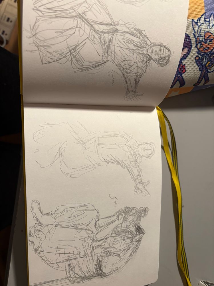 5 min sketch of a person sitting in a variety of poses 