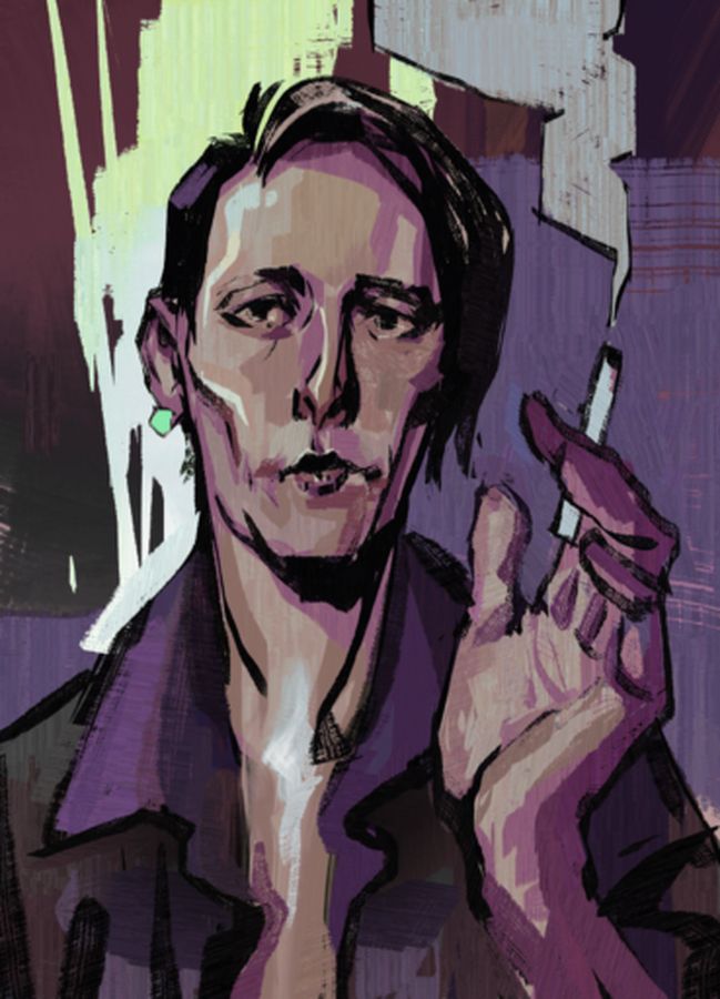 Personagem Smoker on the balcony, do jogo Disco Elysium 