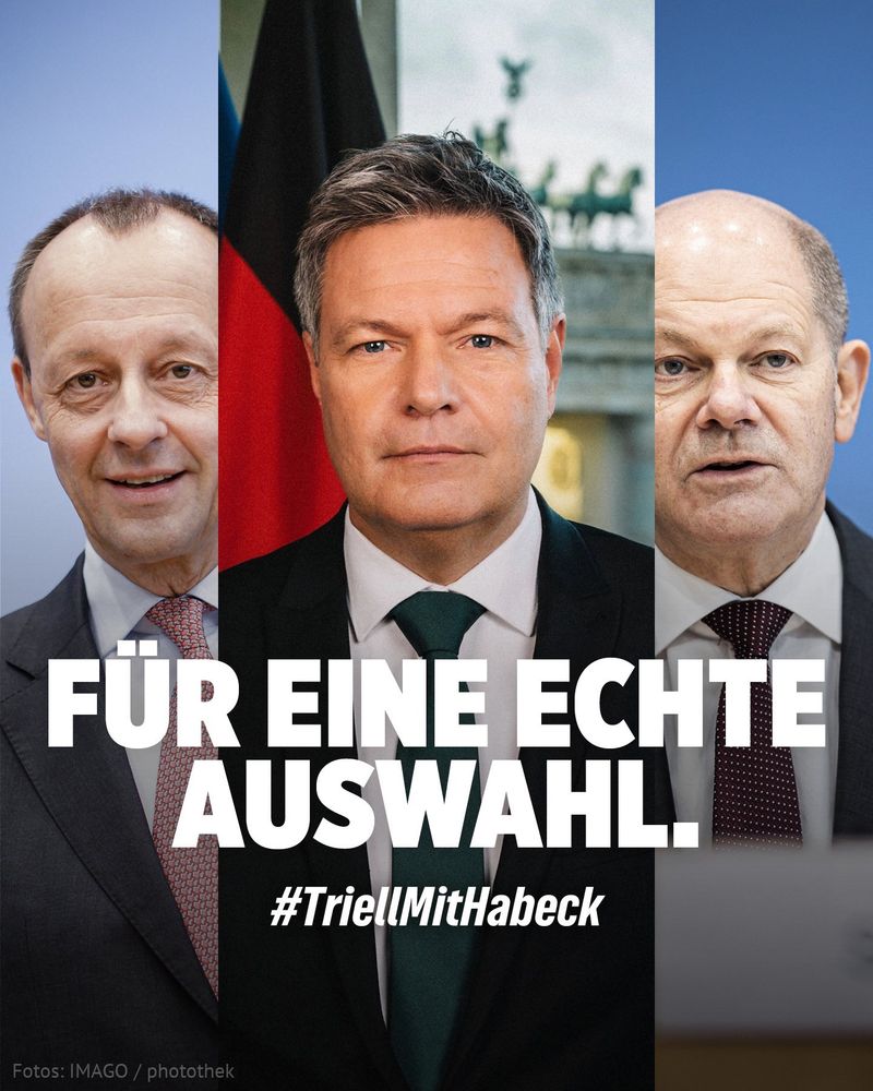 Bilder von Merz, Habeck und Scholz