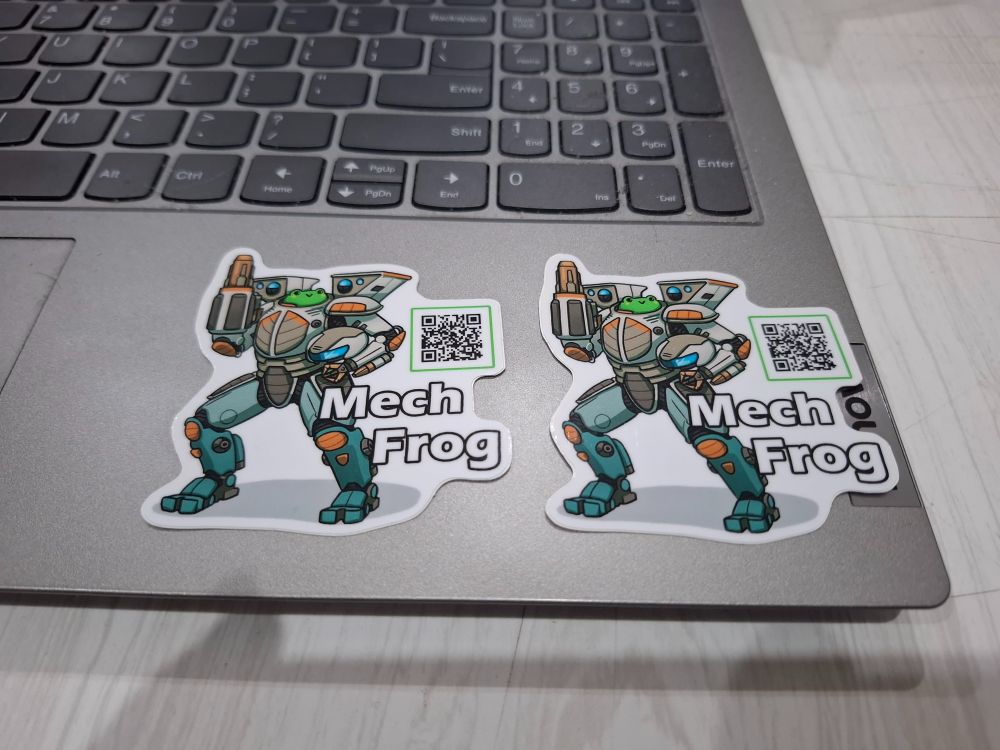 Two MechFrog Stickers