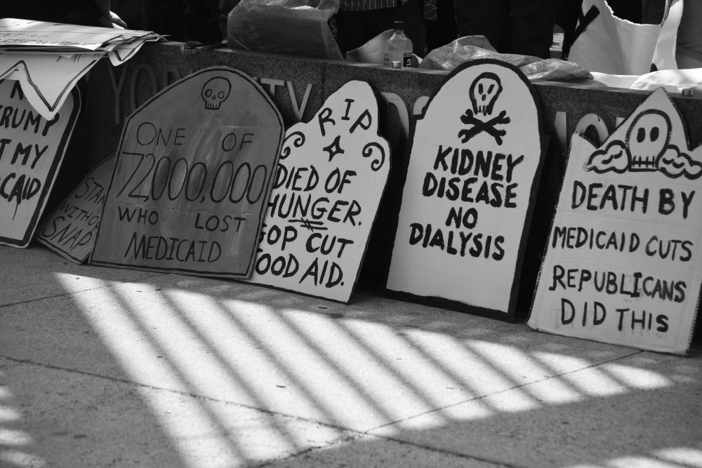 Fake tombstones.