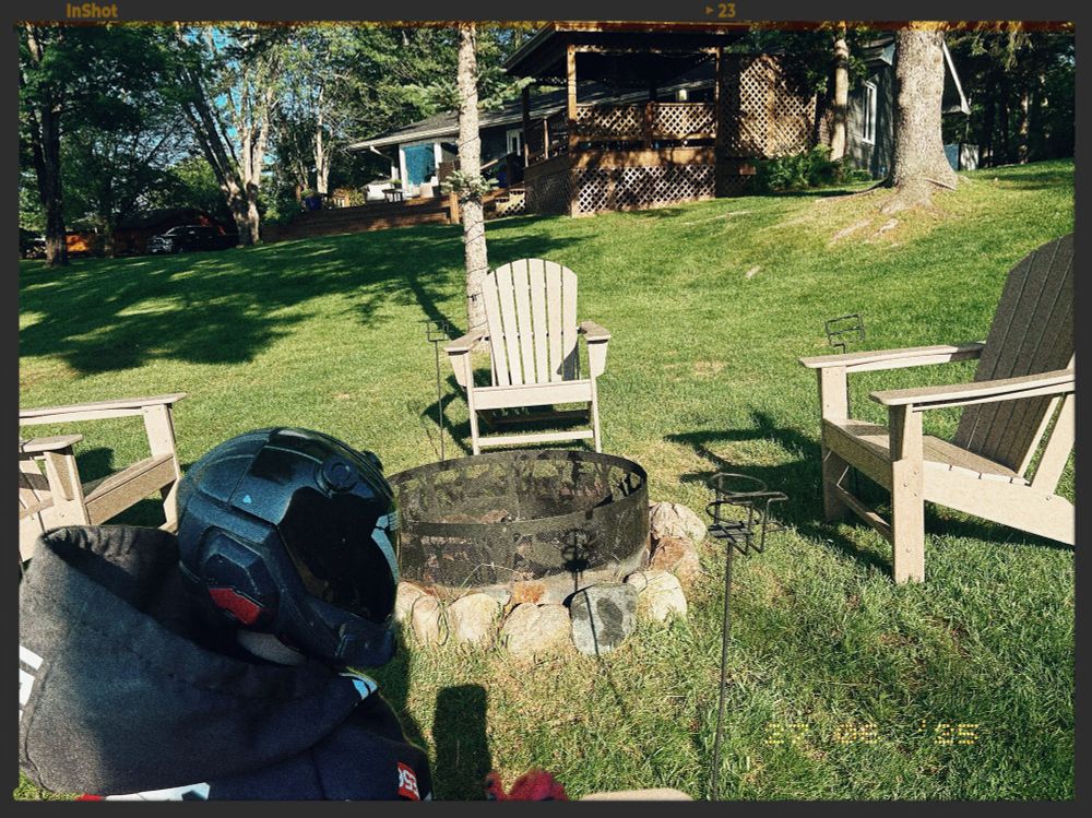 Rex chilling out at the fire pit.