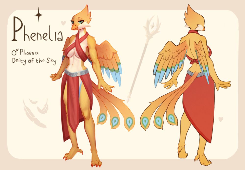 Phenelia, Phoenix Girl, Deity of the Sky #furry #furryart