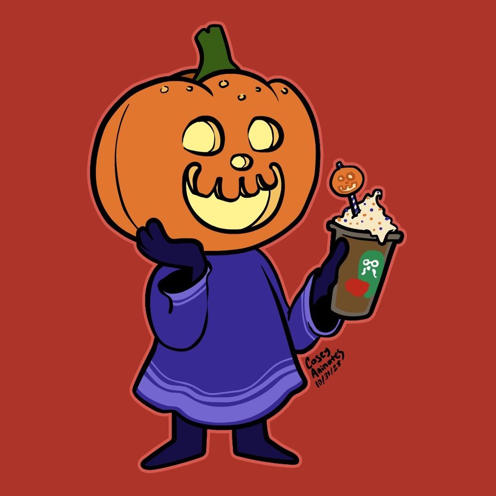 Jack, the Czar of Halloween, enjoys a super-sugary pumpkin frappé from local coffee shop The Roost.