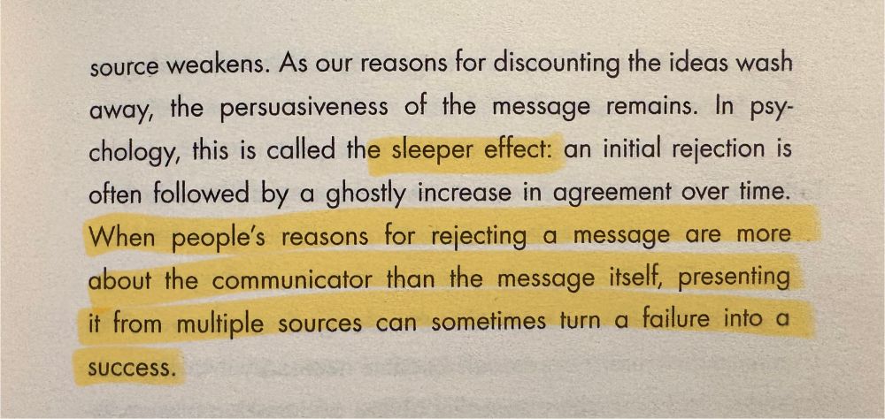 When people’s reasons for rejecting a message are more about the communicator than the message itself, presenting it from multiple sources can confines turn a failure into a success