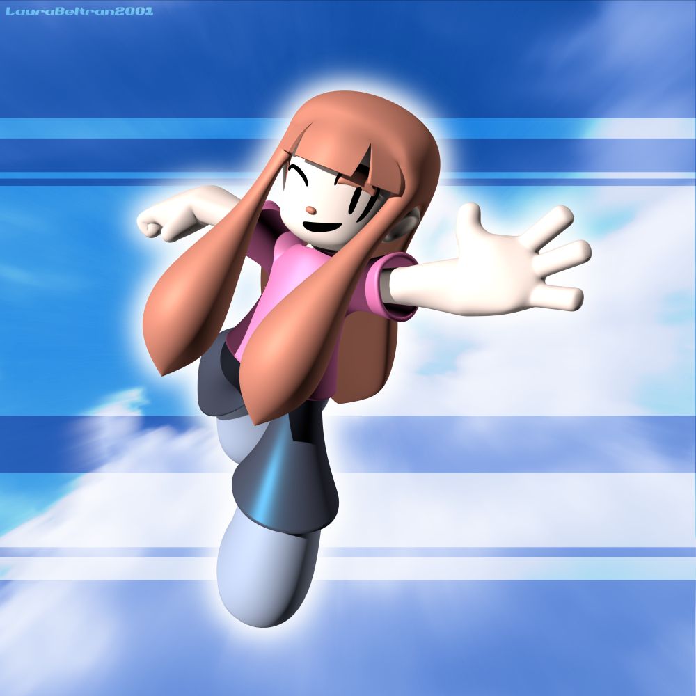 A 3d commission for my friend Amanda, done in the style of 90s CGi graphics