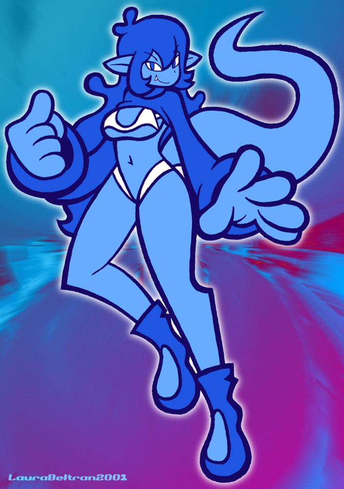 Glue, this funky looking slime girl with a big tail