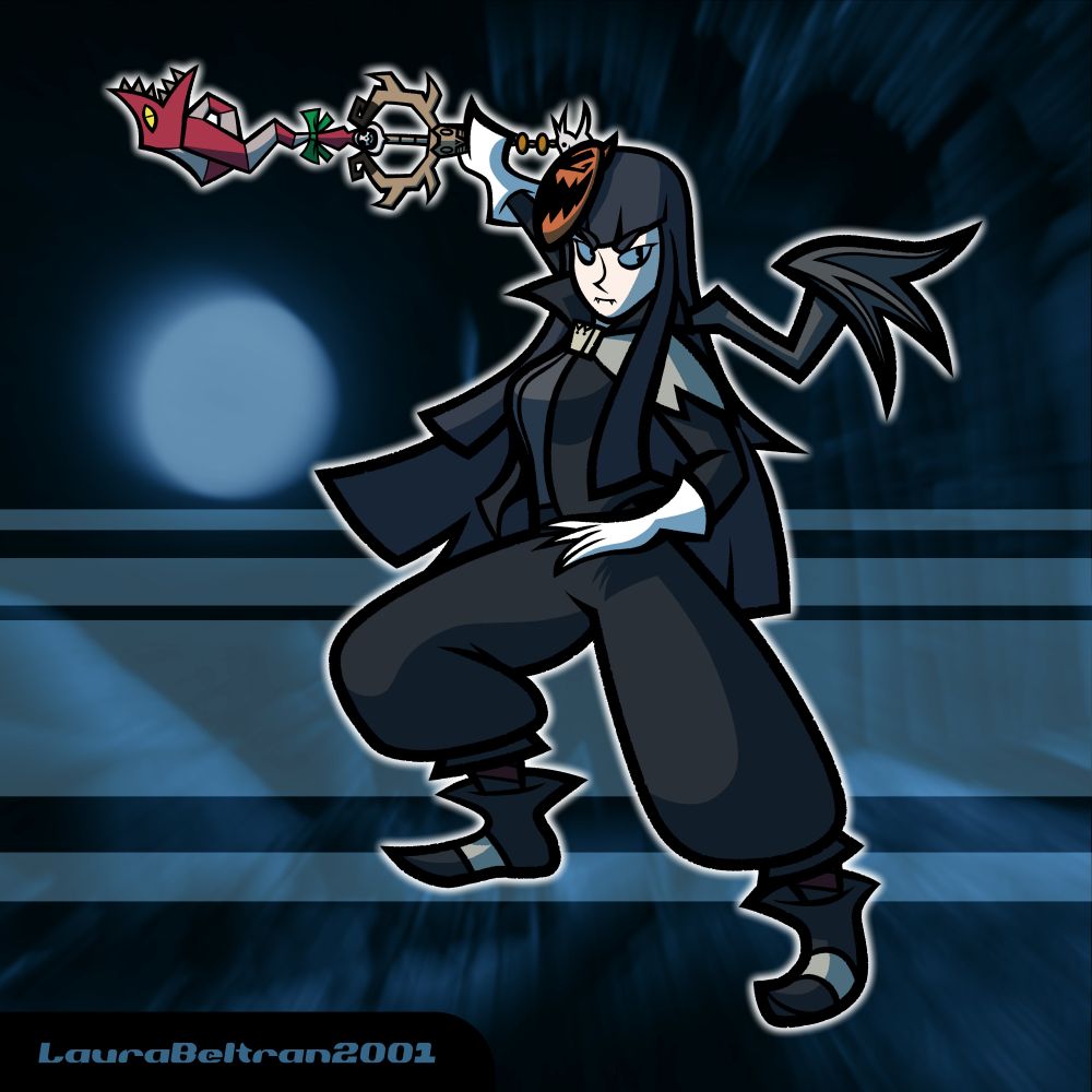 Satsuki Kiryuin from Kill La Kill, wearing this outfit seen in Halloween Town in the Kingdom Hearts games