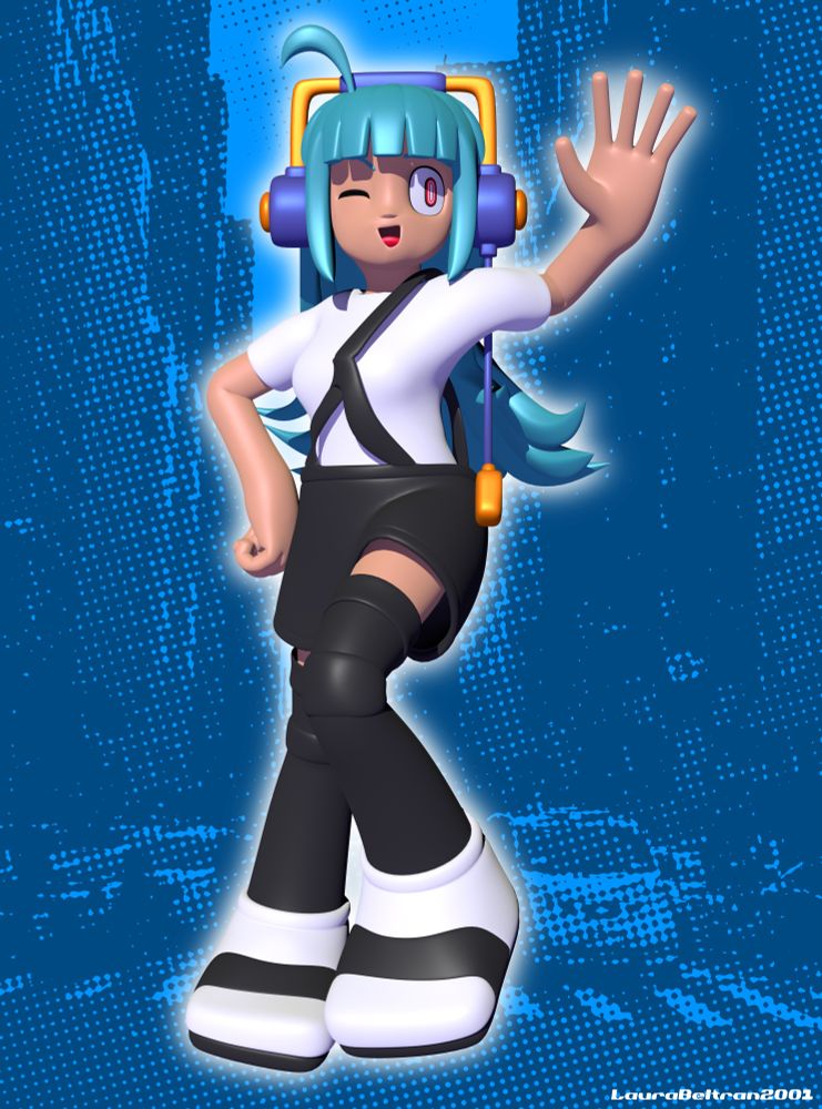 3D render of Yuki from Fortnite, redesigned by Rob_N_Ghost