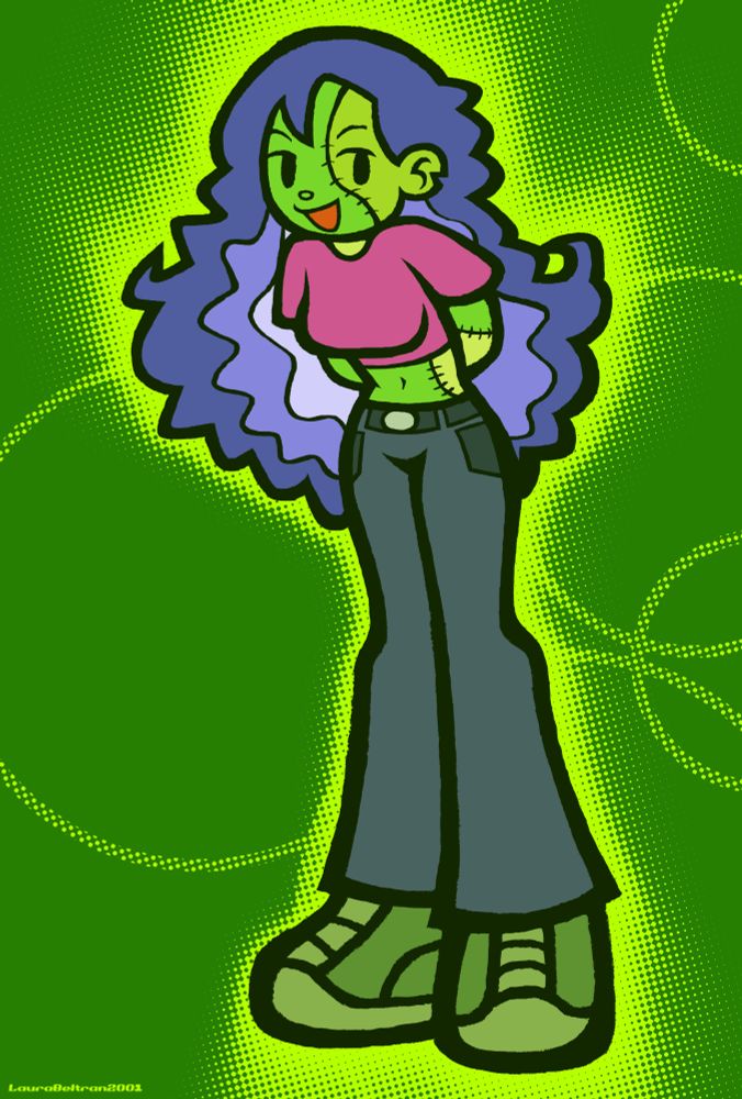 Vivian, a zombie gal created by my pal @dagobahs08.bsky.social