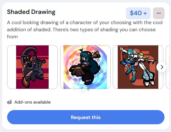 shaded commissions
starting price is 40 usd
